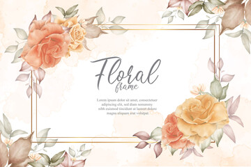 Beautiful Floral frame background with flowers illustration