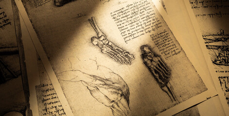 Anatomy art by Leonardo Da Vinci in Kandy medical exhibition