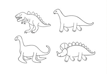 Children dinosaurus in doodle style. Use it for web, print poster or package design.