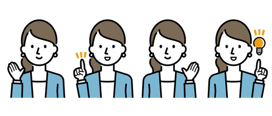 紹介・案内をするビジネスウーマン