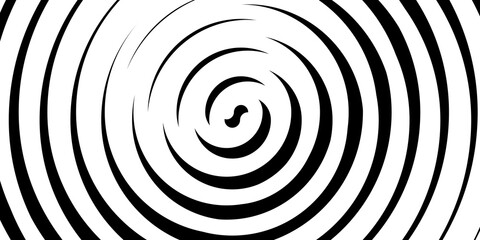 Fototapeta premium Swirl hypnotic black and white spiral. Monochrome abstract background. Vector flat geometric illustration.Template design for banner, website, template, leaflet, brochure, poster