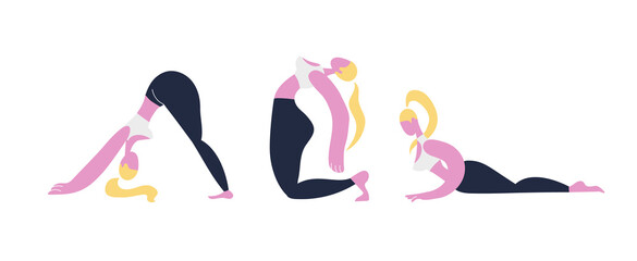 Poster with people in dynamic game or action. Colorful silhouettes with brush stroke inside.