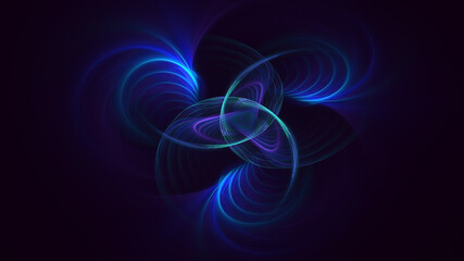3D rendering abstract multicolor fractal light background