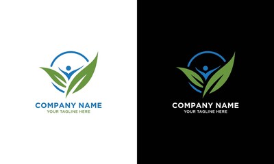 people leaf natural logo template vector icon Vector.