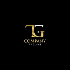 initial tg  home logo design