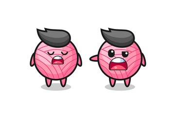 illustration of the argue between two cute yarn ball characters