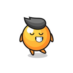 ping pong ball cartoon illustration with a shy expression