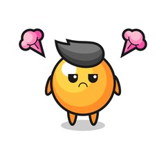 annoyed expression of the cute ping pong ball cartoon character