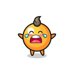 the illustration of crying ping pong ball cute baby
