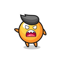 cute ping pong ball cartoon in a very angry pose