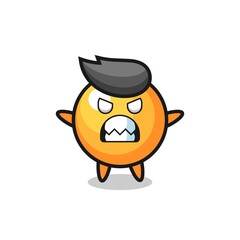wrathful expression of the ping pong ball mascot character