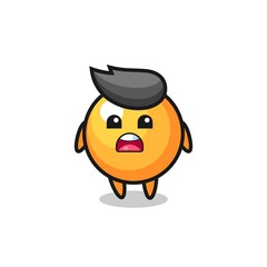 ping pong ball illustration with apologizing expression, saying I am sorry
