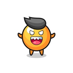 Obraz premium illustration of evil ping pong ball mascot character