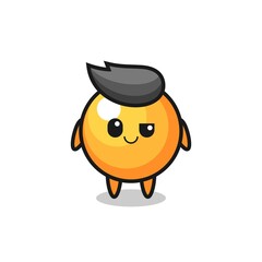 ping pong ball cartoon with an arrogant expression