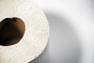 Tissue roll texture of white tissue paper background with crease,closeup detail of white toilet...