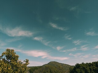 clouds over the mountains