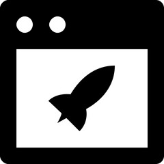 Rocket Glyph Vector Icon