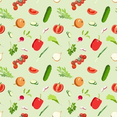seamless pattern with vegetables