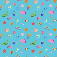 seamless pattern with beach 