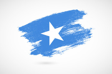Happy independence day of Somalia with vintage style brush flag background