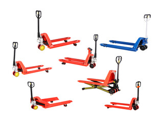 A pallet jack, also known as a pallet truck  is a tool used to lift and move pallets. Pallet jacks are the most basic form of a forklift anare intended to move pallets within a warehouse. 