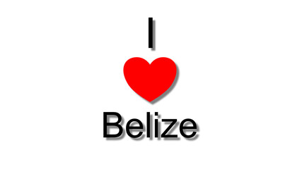i love belize red heart