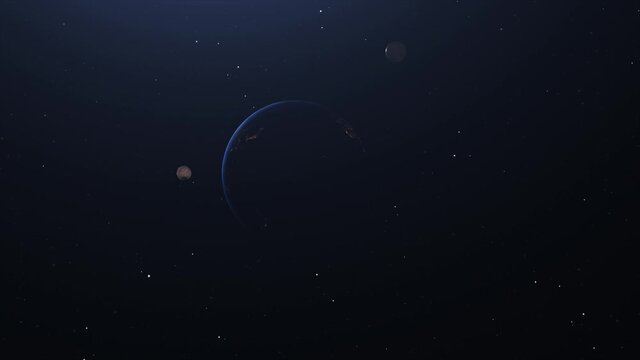4k solar system, the movement of the innermost planet in space.