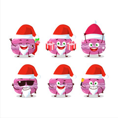 Santa Claus emoticons with strawberry macaron cartoon character