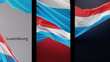 Abstract Luxembourg Flag 3D Render (3D Artwork)