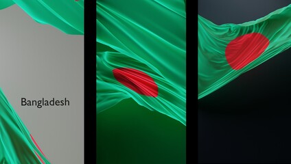 Abstract Bangladesh Flag 3D Render (3D Artwork)