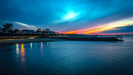 New Jersey, Lawrence Harbor, Sunset with Amazing Sky