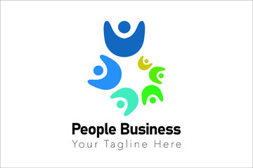 Circle People Colorful Logo Template for Education, Student, club and group