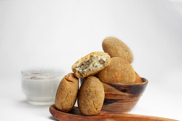 Kachori or dry kachori is popular streetfood of India deep fried and stuffed with spicy masala.