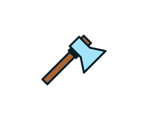 Axe line icon. Vector symbol in trendy flat style on white background. Travel sing for design.