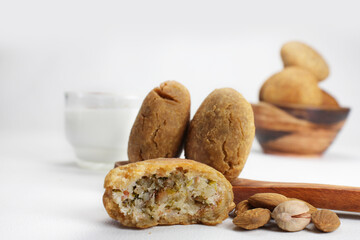 Kachori or dry kachori is popular streetfood of India deep fried and stuffed with spicy masala.