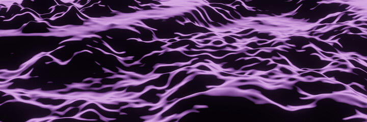 3D rendered purple topographic terrain. Alien planet.