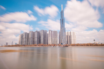 Obraz premium Infrared landscape photos: landscapes in the central area of Ho Chi Minh City.