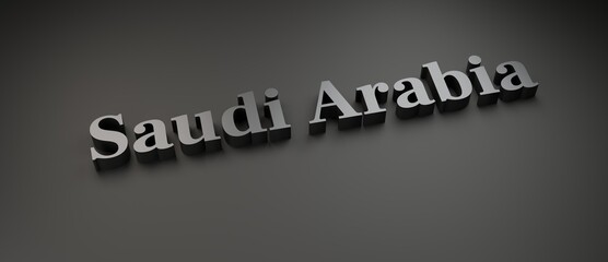 Abstract Saudi Arabia 3D TEXT Rendered Poster (3D Artwork)