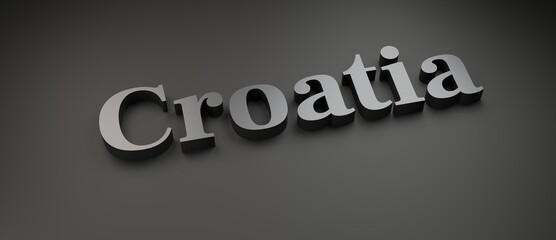 Abstract Croatia 3D TEXT Rendered Poster (3D Artwork)