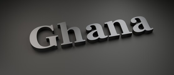 Abstract Ghana 3D TEXT Rendered Poster (3D Artwork)