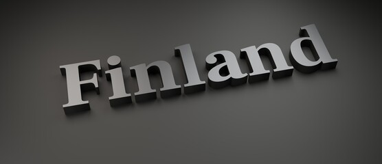 Abstract Finland 3D TEXT Rendered Poster (3D Artwork)