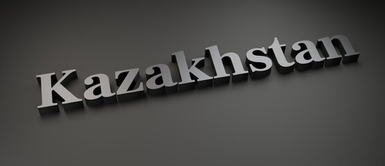 Abstract Kazakhstan 3D TEXT Rendered Poster (3D Artwork)