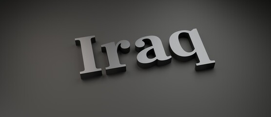Abstract Iraq 3D TEXT Rendered Poster (3D Artwork)