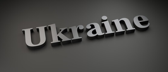 Abstract Ukraine 3D TEXT Rendered Poster (3D Artwork)