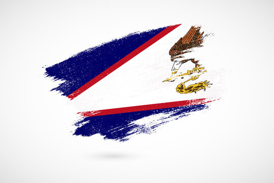 Happy independence day of American Samoa with vintage style brush flag background