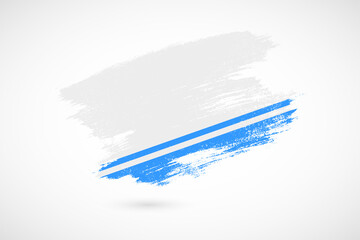 Obraz premium Happy national day of Altai Republic with vintage style brush flag background