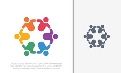 Global Community Logo Icon Elements Template. Community human Logo template vector. Community health care. Abstract Community logo. Human Resources Consulting Company.