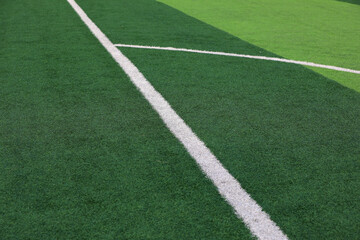 Obraz premium The white line is on the green lawn