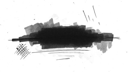 Hand-drawn black and white lower third in the style of abstract art