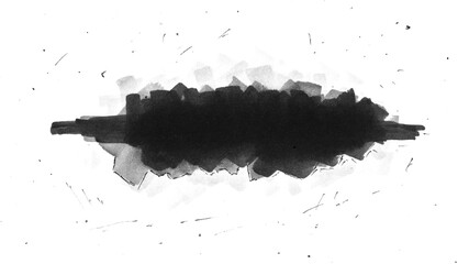 Hand-drawn black and white lower third in the style of abstract art